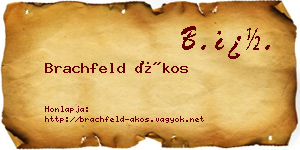Brachfeld Ákos névjegykártya